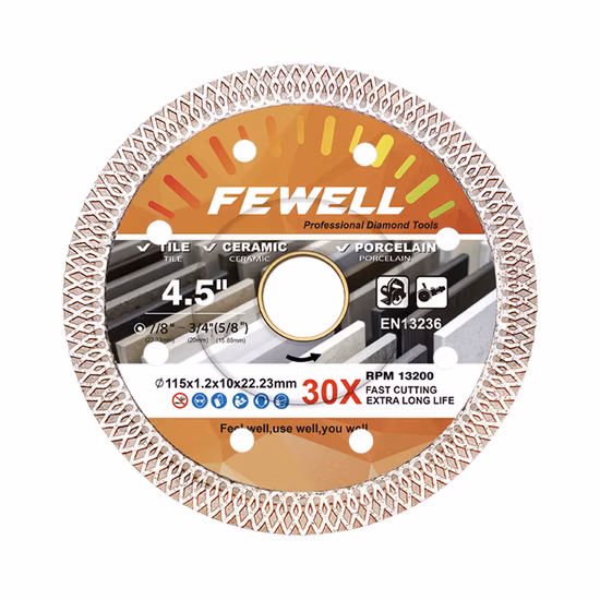 핫 프레스 4.5 인치 115*10*22.23mm 1.2 두께 슈퍼 울트라 얇은 터보 다이아몬드 디스크 톱 블레이드 세라믹 타일 도자기 절단